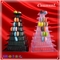 Çok fonksiyonlu Siyah 9 katlı plastik macaron kulesi ambalaj kutuları Çin'de yapılan Kare macaron kulesi