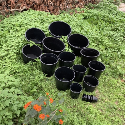 Dayanıklı sert plastik 3 gallon siyah çiçek bitkisi küpleri büyük PP / HDPE bebek küpleri