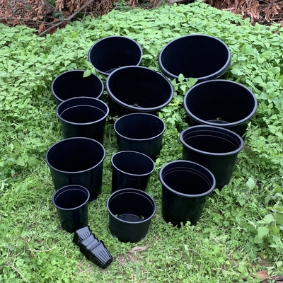 Dayanıklı sert plastik 3 gallon siyah çiçek bitkisi küpleri büyük PP / HDPE bebek küpleri