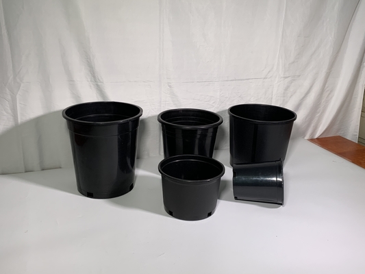 Dayanıklı sert plastik 3 gallon siyah çiçek bitkisi küpleri büyük PP / HDPE bebek küpleri