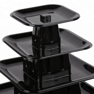 9 Kat Plastik Kare Makaron Kulesi Fransız Takeaway Gıda Paketleri için Stand Ekranı