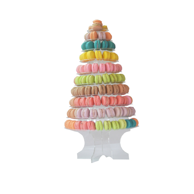 Açık Siyah 10 Kat Macaron Blister Acrylic En İyi Pasta Dekorasyonu ile Kule Stand Paketleme