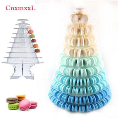 Super WOW 10 Kat Macaron Blister Tower Stand Paketleme UV kaplama