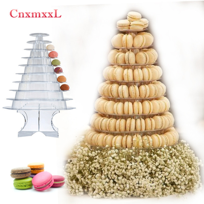 Super WOW 10 Kat Macaron Blister Tower Stand Paketleme UV kaplama