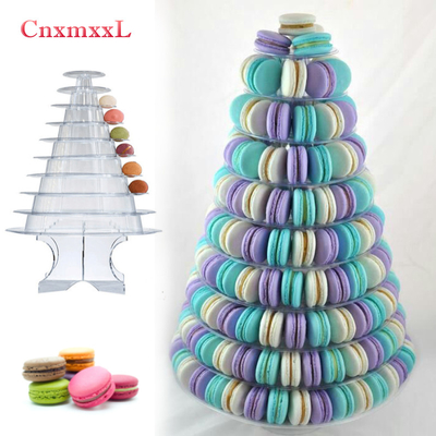Super WOW 10 Kat Macaron Blister Tower Stand Paketleme UV kaplama