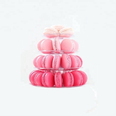 Açık Plastik Makaron Mini Kulesi 4 Katlı Makaron Kulesi