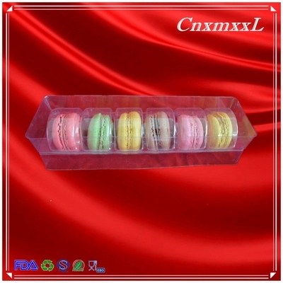 6 blister tray clear macaron plastic packaging container boxes &amp; reusable macaron trays with 0.55 mm clear food grade PET