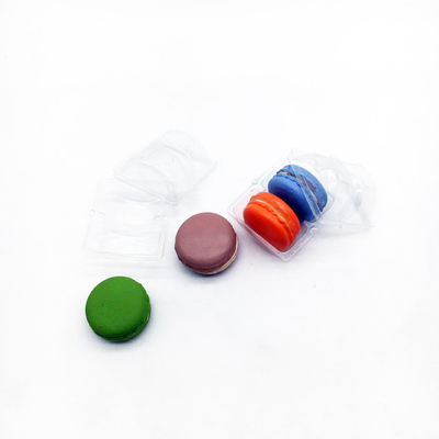 Clear PVC/PET plastic 2 cells macaron pack tray blister packaging