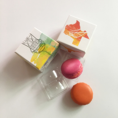 2 Pcs Makaron Yazdırma Kağıdı Hediye Kutusu İç Tabaklı Makaron Ekranı