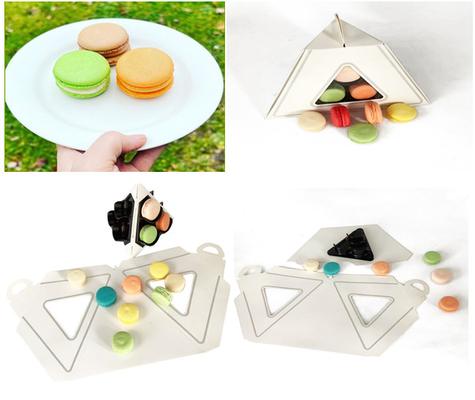 Kağıt Makaron Paketleme Kulesi 9 Pcs 2 Katlı Makaron Kulesi