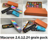 Retro Tasarım 12 adet Macaron Ambalaj Macaron Kraft Kağıt Kutusu Plastik İç ile Geri Dönüştürülebilir