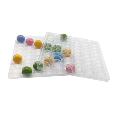 Şeffaf Plastik Makaron Paketleme Blister 6 X 10 Arama 60 Hücre Makaron Paketleme Tepsisi