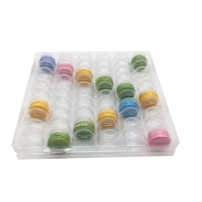Şeffaf Plastik Makaron Paketleme Blister 6 X 10 Arama 60 Hücre Makaron Paketleme Tepsisi
