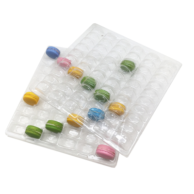 Şeffaf Plastik Makaron Paketleme Blister 6 X 10 Arama 60 Hücre Makaron Paketleme Tepsisi