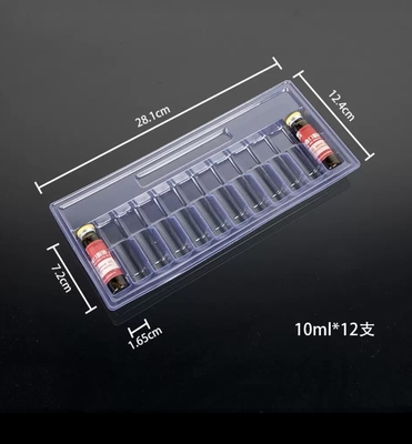 10 ml oral sıvı ampul tepsisi PET şeffaf vakum tepsisi, paket 5, paket 10, paket 12