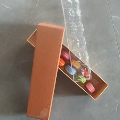 Kare Pasta Paket Kağıt Kutusu Makaron Donut Mousse Tatlı Pişirme Beyaz Karton Kağıt Çikolata Makaron Kutusu
