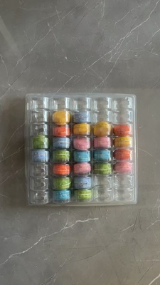 Makaron 40 Şeffaf El Yapımı Kutu Makaron Tepsisi Paketleme Çikolata Paketleme Üst ve Alt Kapak Pasta Paketleme Tedarikçi
