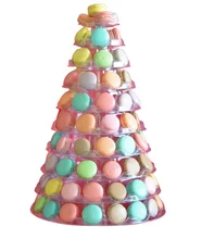 Siyah 9 Katmanlı Blister Plastik Makaron Ambalajı Kullanışlı Makaron Kule Standı