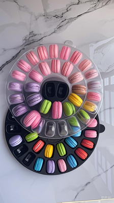 Malzeme Makaron 12 ambalaj Makaron tepsileri Makaron kağıt kutuları Makaron plastik tepsiler Makaron hediye kutuları Makaron kartonları