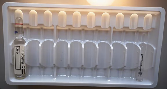 1ml~10ml su enjeksiyon şişeleri için özel PET şişe tepsisi, özel ilaç şişe tepsisi ambalajı