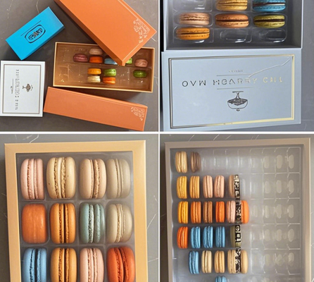Alışveriş Satışı Makaron Kutusu 12pcs Embossing Baskı İşlemleri