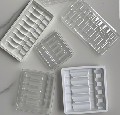 Özel Şeffaf Plastik Ampul Tepsisi PVC PET PETG ESD'de Blister Ambalajı