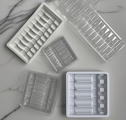 10 ml 10 parça oral sıvı porselen beyaz tepsiler üreticiler oral sıvı iç tepsileri sunar şeffaf kabarcık plastik iç tepsiler