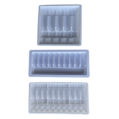 Farmasötik PET ampül tepsisi özelleştirme 1ml 2ml 5ml 10m su enjeksiyonu PET ampül tepsisi toptan özelleştirme
