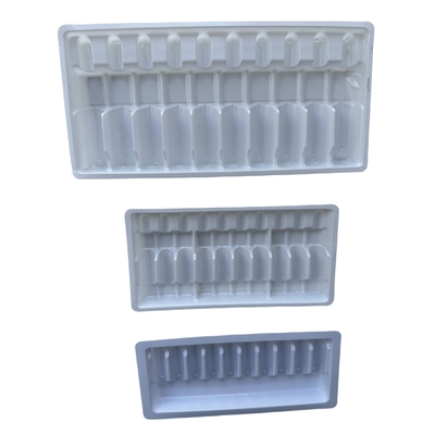 Farmasötik PET ampül tepsisi özelleştirme 1ml 2ml 5ml 10m su enjeksiyon ampül tepsisi PET vakum şekillendirme tepsisi özelleştirme