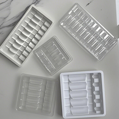 Açık PVC PET PP Clamshell Paketleme Kağıt Karton Dağıtıcıyla Plastik Blister Ampoule Tepsisi