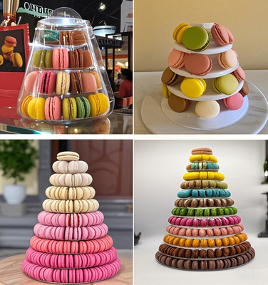 Yeni Macaron Kulesi Piramidi 13 Kat Plastik Macaron Kulesi Ekran Standı