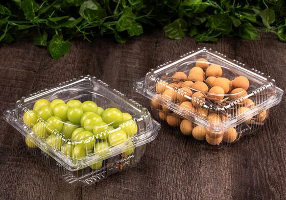Customized Design Recyclable PET Fruit Packaging Box with Heat Sealing for Transparent Fruit Storage