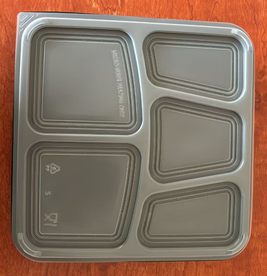 Fast food boxes, 5-grid PP disposable fast food boxes, 5-grid PP fast food boxes, 5-grid fast food containers