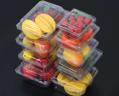Salata ve sebze ambalajı için biyolojik olarak ayrıştırılabilir 18cm gıda kalitesi PET plastik tepsisi