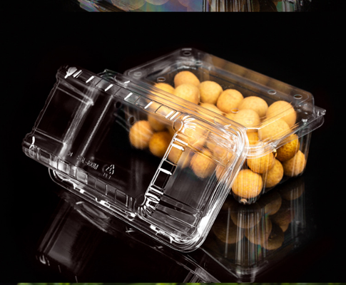 One-time thickened with lid fruit and vegetable box, fruit box, household takeout, supermarket packaging plastic transparent box, fresh produce box