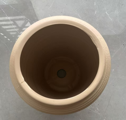 HDPE Nordic Morandi Rengi, büyük kapasiteli iç ve dış kullanım için elle boyanmış renkli glaze ile seramik benzeri bir çiçek küpü