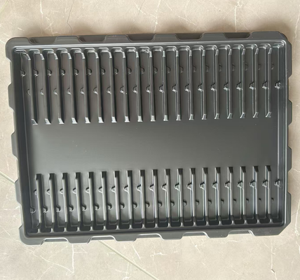 Toptan Siyah PS 40-ızgaralı 63*14*15 Antistatik Tepsi Devre Kartı ve Mücevher Ekranı Blister Ambalajı için