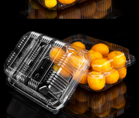 easy‑close hinged lid tamper‑evident clamshell drop‑resistant plastic box anti‑pressure fruit punnet prevent fruit bruising