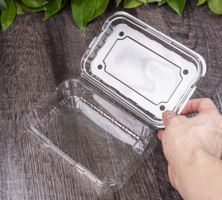 stackable fruit container  leak‑resistant box  dust‑proof clamshell moisture resistant punnet  fresh‑keeping packaging  visible display packaging