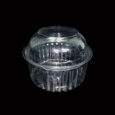 Biyobozunur 18cm Şeffaf Plastik Tepsi Kapları 7g Yuvarlak Salata Ambalajı