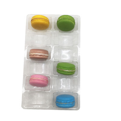 Tek Parça 2X6 Aranjman 12'li Paket Şeffaf Plastik Macaron Tepsisi Plastik Ekleme Tepsisi