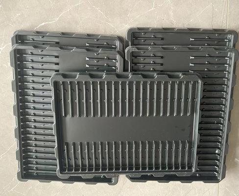 Elektronik bileşenler için özel siyah çevre dostu anti-statik kabarcık tepsisi
