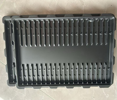 Toptan Siyah PS 40-ızgaralı 63*14*15 Antistatik Tepsi Devre Kartı ve Mücevher Ekranı Blister Ambalajı için